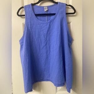 Blanco by Nature Blue Cotton High Low Sleeveless Women's Tank Top Size XL NWT
